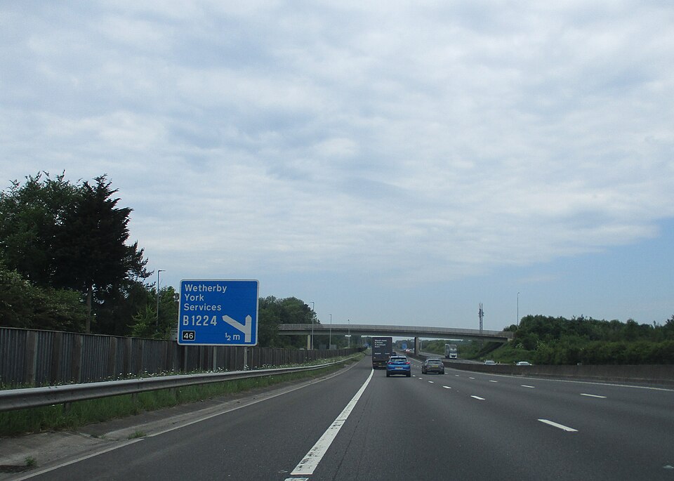 Resurfacing on the A1(M) in North Yorkshire